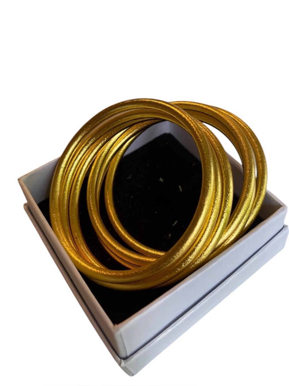 Gold Metallic Coil Bracelet Set